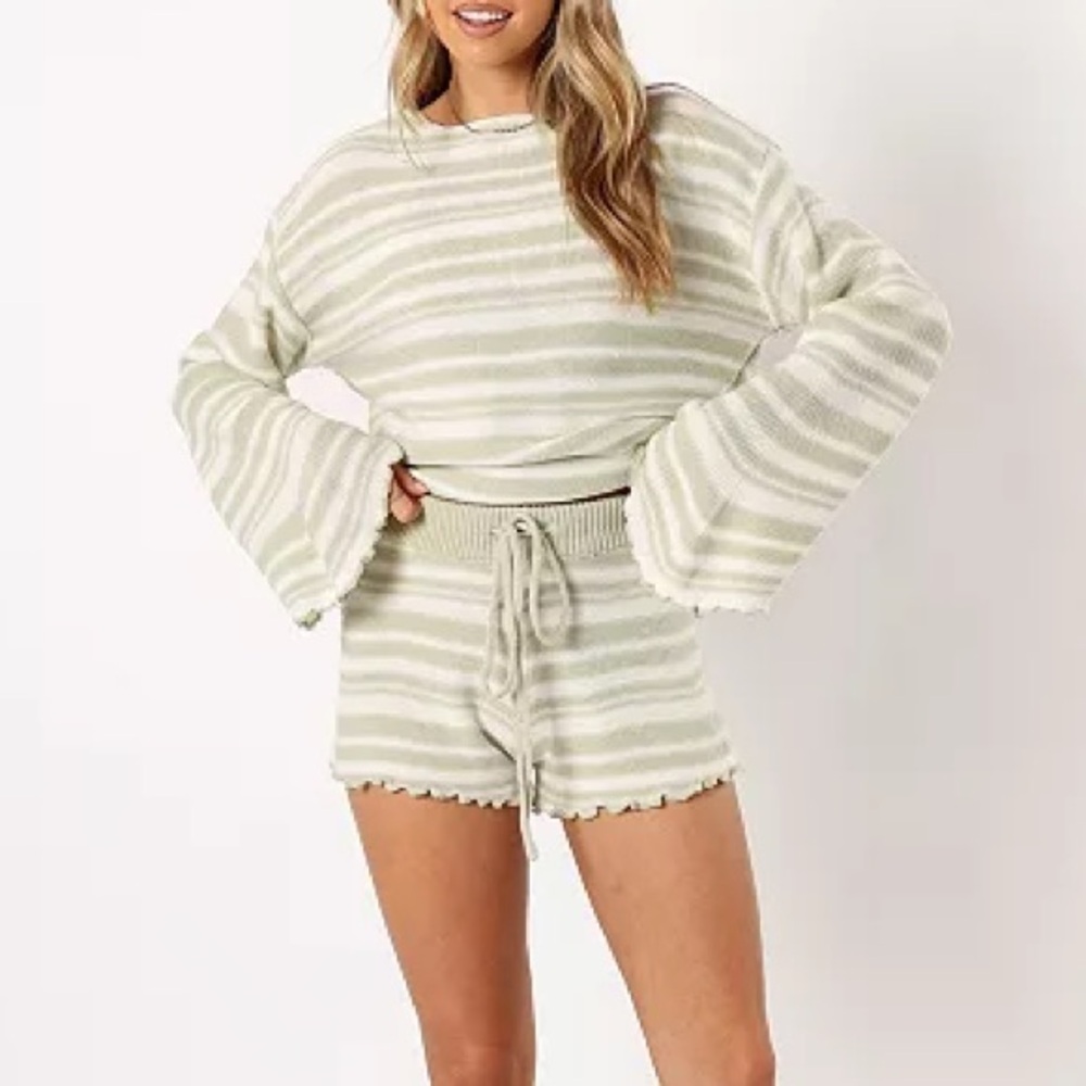 Petal and Pup Striped Knit Set